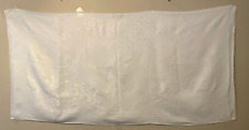 Satin Stitch Tablecloth Embellished 48'' x 48'' Excellent Vintage Condition Read picture