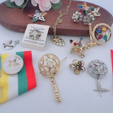 Vintage MASONIC ~ Order Of The Eastern Star ~ Sterling Pin Charm Earring Lot OES picture