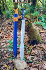 Custom & Handmade 5160 Carbon Steel Blade STRAIGHT Long Viking Sword-30-inches. picture