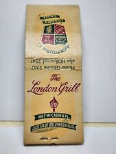 Vintage HAROLD'S THE LONDON GRILL RESTAURANT Matchbook Cover Hollywood CA picture