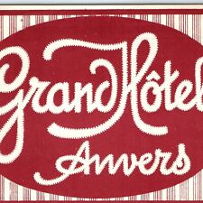 c1930s Anvers, Belgium Luggage Label Grand Hotel Decal Antwerp Decal 2C picture