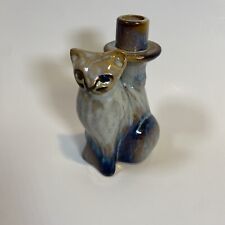 Vintage NORTH EAGLE Studio Art Pottery CAT Candleholder 6