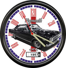 Black 1967 Plymouth GTX Sign Wall Clock picture