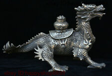10 China Silver Fengshui Animal 12 Zodiac Year Dragon Loong Beast YuanBao Statue picture