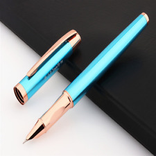 Yiren 3699 Metal Fountain Pen, Hooded Extra Fine Nib, Turquoise & Rose Gold picture