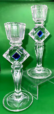 Crystal Candle Holders PartyLite Jeweled Quad Prism Taper Pair 6.5