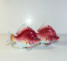 MCM Tropical Fish Vintage Ceramic Novelty Salt & Pepper Shakers Ucagco Japan picture