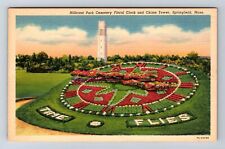 Springfield MA-Massachusetts, Hillcrest Park Cemetery, Clock, Vintage Postcard picture