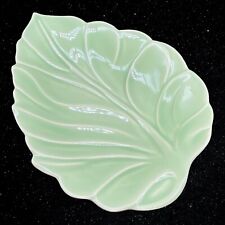 Royal Haeger GREEN Leaf Platter Plate Mid Century Modern 1.75”T 13”W picture