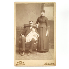 Albany Oregon Family Cabinet Card c1890 Father Holding Baby Portrait Photo C3329 picture