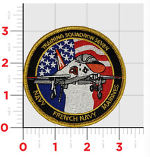 FRENCH NAVY VT-45 TRAINING SQUADRON SEVEN EMBROIDERED HOOK & LOOP PATCH picture