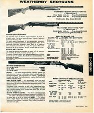 1984 Print Ad of Weatherby Eighty-Two Ninety-Two & Athena Shotgun picture
