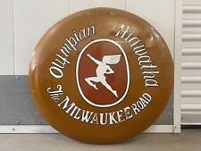 🔥 RARE Vintage Old Olympian HIAWATHA Milwaukee Railroad Painted Sign, 1950s picture