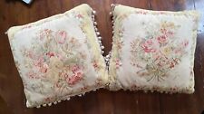 Vintage Antique Pair of Aubusson-Style Silk Tapestry Pillow Covers  YY386 picture