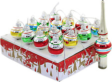 Kurt Adler Miniature Ornaments and Treetop, Set of 16 picture
