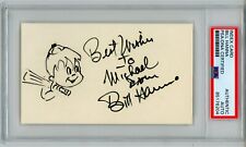 William (Bill) Hanna ~ Signed & Drawn The Flintstone Sketch Index Card ~ PSA DNA picture