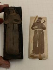 Antique Letterpress Printing Block Church Religious Saint Francis of Assisi picture