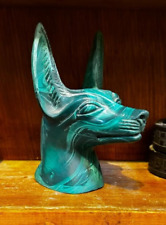 RARE ANCIENT EGYPTIAN ANTIQUES Statue Of Head God Anubis Made Malachite Stone BC picture