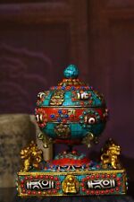 Chinese Rare collection Tibetan Buddhist old copper handmade Prayer wheel 27165 picture