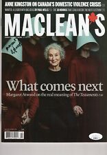 MARGARET ATWOOD SIGNED  MACLEAN'S MAGAZINE  THE HANDSMAID'S TALE JSA COA PROOF picture