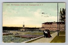 Chautauqua Lake NY-New York, Celoron Park, The Promenade, Vintage Postcard picture