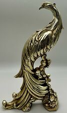 SYROCO GOLD GILT PHEASANT/PEACOCK SCULPTURES Vintage 1960s Mid Century Set Of 2 picture