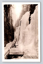 RPPC Winter in the Flume Gorge Franconia Notch NH Bromley & Co Postcard picture