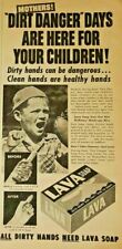 Vintage Magazine Ad 1952 Lava Soap Little Boy Baseball Dirt Danger picture