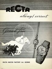 1950s Original Vintage Recta Watch Horse Racing MCM Art Print Ad picture