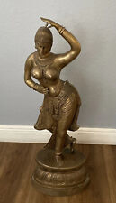 VTG 38” Large Size Standing Dancing Goddess Saraswati In Brass Handmade In India picture