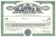Mack Trucks Inc. - Specimen Bond - Green or Brown Available - Famous Truck Manuf picture