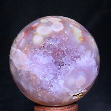 227g Natural Druzy Pink Amethyst Sphere Ball Quartz Crystal Reiki Stone picture