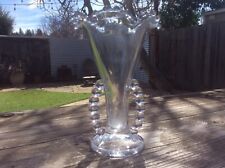 Vintage Imperial Candlewick Clear Glass Vase 8.25” Double Beaded Handles  picture