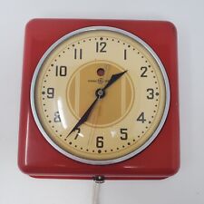 VTG General Electric Red Kitchen Wall Clock Model 2H08, Works Mid Century Modern picture