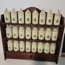 Vintage 1992 Lenox Spice Garden Complete Original Set 24 Jars and Shelf picture