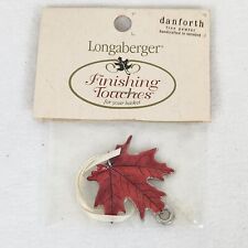 Longaberger Danforth Handmade Enameled Orange Pewter Autumn Leaf Basket Tie On picture