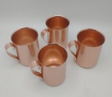 Vintage Set of 4 Bascal Anodized Aluminum Copper Colored D-handle Mug Cup picture