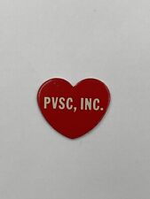 Vintage Red Heart Shaped PVSC, Inc Lapel Pin picture