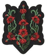 Ukrainian Army Original Morale Patch TRIZUB RED POPPY (EMBROIDERY) BLACK Textile picture