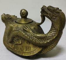 Collectable Decoration Exquisite Old Chinese COPPER HANDWORK DRAGON TEA POT picture