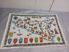 Vintage Italian Tea Towel Sicilia 21 X 32 picture