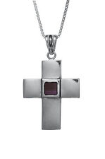 Cross with Jerusalem Nano Bible Pendant Necklace Silver 925 Gift from Holy Land picture