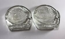 Pilgrim Glass 1970s vintage, pair of fish design bookends, clear glass, 6 lbs picture