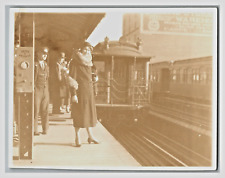 uniform Conductor  & Passenger Fordham Road 9th ave express IRT railway BRONX NY picture