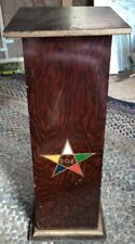 Antique 1930s Wood Podium Pedestal Masonic Temple Broadalbin NY Chapter 208 picture