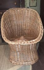 Vtg Wicker/Rattan  “Egg” Barrel Chair  Excellent Preowned Condition/No Cushion picture