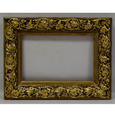 Ca.1900-1930 Old wooden frame decorative with metal leaf Internal: 19.4x12,5 in picture