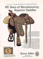 Bona Allen Vintage Print Ad 95 Years Superior Saddles Ornate Gorgeous Saddle picture