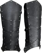 HiiFeuer Medieval Faux Leather Leg Gaiters, Vintage Middle Ages Knight Leg Armor picture