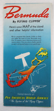 1949 Pan American World Airways Bermuda By Flying Clipper Map + Airline info picture